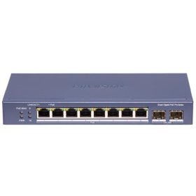   Hikvision DS-3E1510P-SI-8P2F 10 portos Gbit PoE switch (110 W), 8 PoE + 2 SFP uplink port, smart menedzselhető