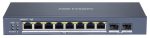   Hikvision DS-3E1510P-SI 10 portos Gbit PoE switch (110 W), 8 PoE + 2 SFP uplink port, smart menedzselhető