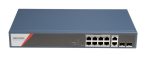   Hikvision DS-3E1512HP-SI-8P2T2F 12 portos Gbit PoE switch (130 W),4 PoE+4 HiPoE+2 SFP uplink port+2 RJ45 Uplink port,menedzselhető