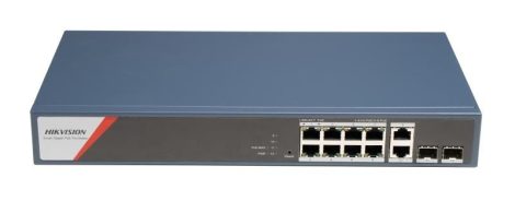 Hikvision DS-3E1512HP-SI-8P2T2F 12 portos Gbit PoE switch (130 W),4 PoE+4 HiPoE+2 SFP uplink port+2 RJ45 Uplink port,menedzselhető