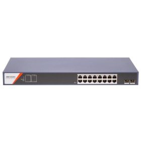   Hikvision DS-3E1518P-SI-16P2F 18 portos Gbit PoE switch (230 W), 16 PoE + 2 SFP uplink port, smart menedzselhető