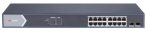   Hikvision DS-3E1518P-SI 18 portos Gbit PoE switch (225 W), 16 PoE + 2 SFP uplink port, smart menedzselhető