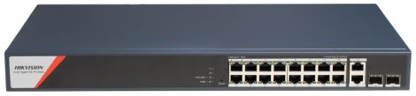 Hikvision DS-3E1520HP-SI-16P2T2F 20 portos Gbit PoE switch (230 W),12 PoE+4 HiPoE+2 SFP uplink port+2 RJ45 Uplink port, menedzselhető