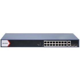   Hikvision DS-3E1520P-EI/M 20 portos Gbit PoE switch (125 W), 16 PoE +2 RJ45 uplink port +2 SFP uplink port, menedzselhető