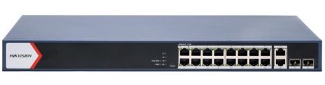 Hikvision DS-3E1520P-EI/M 20 portos Gbit PoE switch (125 W), 16 PoE +2 RJ45 uplink port +2 SFP uplink port, menedzselhető