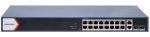   Hikvision DS-3E1520P-EI 20 portos PoE switch (230 W), 16 PoE + 2 RJ45 uplink port + 2 SFP uplink port, menedzselhető