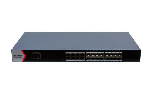 Hikvision DS-3E1524-SI-16F8T 24 portos smart menedzslehető switch, 8 1000M RJ45, 16 1000M SFP