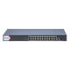 Hikvision DS-3E1526P-EI(V2) 26 portos Gbit PoE switch (370 W), 24 PoE +/ 1 RJ45 + 1 SFP uplink port, smart menedzselhető