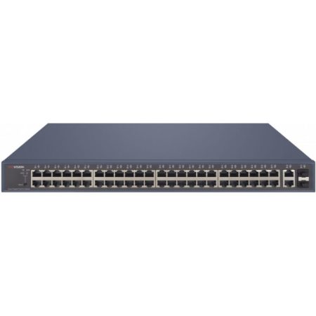 Hikvision DS-3E1552P-SI 52 portos Gbit PoE switch (470 W), 48 PoE +/ 2 RJ45 + 2 SFP uplink port, smart menedzselhető