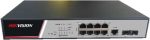   Hikvision DS-3E2510P(B) 10 portos gigabit PoE switch (125 W), 8 PoE + 2 SFP uplink port, teljesen menedzselhető