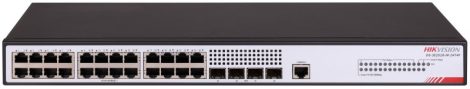 Hikvision DS-3E2528-HI-24T4F 28 portos switch, L3, 24 1000M RJ45 + 4 1000M SFP, menedzselhető