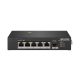 Hikvision DS-3T0306HP 6 portos ipari PoE switch (110 W), 4 PoE / 1 HiPoE+ / 1 RJ45 + 1 SFP uplink port, nem menedzselhető