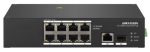   Hikvision DS-3T0310HP 10 portos ipari PoE switch (110 W), 6 PoE / 2 HiPoE+ / 1 RJ45 + 1 SFP uplink port, nem menedzselhető