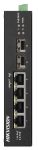   Hikvision DS-3T0506HP-E/HS 6 portos ipari Gbit PoE switch (60 W), 3 PoE+ / 1 HiPoe / 2 SFP uplink port, nem menedzselhető