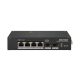Hikvision DS-3T0506HP 6 portos ipari Gbit PoE switch (110 W), 3 PoE+ / 1 HiPoE+ / 2 SFP uplink port, nem menedzselhető