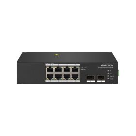   Hikvision DS-3T0510HP 10 portos ipari Gbit PoE switch (110 W), 8 PoE+ / 2 HiPoE+ / 2 SFP uplink port, nem menedzselhető