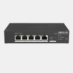   Hikvision DS-3T1306P-SI/HS 6 portos ipari 10/100 PoE switch (60 W), 4 PoE+ / 1 RJ45 + 1 SFP uplink port, menedzselhető
