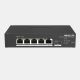 Hikvision DS-3T1306P-SI/HS 6 portos ipari 10/100 PoE switch (60 W), 4 PoE+ / 1 RJ45 + 1 SFP uplink port, menedzselhető