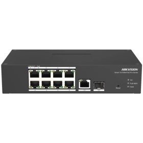   Hikvision DS-3T1310P-SI/HS 10 portos ipari 10/100 PoE switch (110 W), 8 PoE+ / 1 Gbit RJ45 + 1 SFP uplink port, menedzselhető