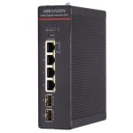   Hikvision DS-3T1506HP-SI-4P2F/No Power 6 portos ipari PoE switch (300 W), 4 PoE+/ 2 SFP uplink, menedzselhető, táp nélkül