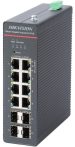   Hikvision DS-3T1512HP-SI-8P4FKIT(75W) 12 portos ipari Gbit PoE switch (300 W), 8 PoE+ / 4 SFP uplink, menedzselhető