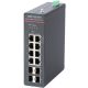Hikvision DS-3T1512HP-SI-8P4FKIT(75W) 12 portos ipari Gbit PoE switch (300 W), 8 PoE+ / 4 SFP uplink, menedzselhető, 75 W tápegységgel