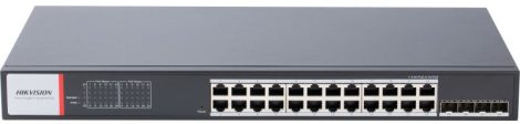 Hikvision DS-3T1528HP-SI-24P4F/No Power 28 portos ipari Gbit PoE switch (480 W), 24 PoE+/ 4 HiPoE / 4 SFP uplink, menedzselhető, táp nélkül