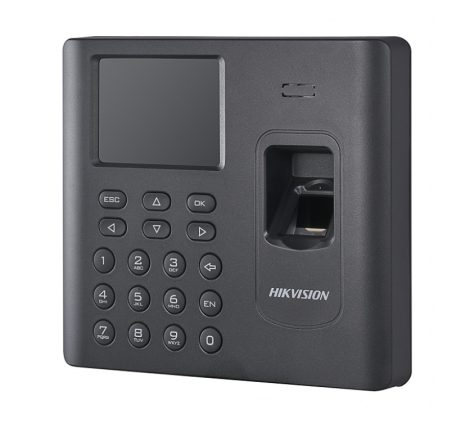 Hikvision DS-K1A802AF-B Munkaidő terminál, ujjnyomatolvasóval és billetyűzettel, RJ45, akkumulátorral