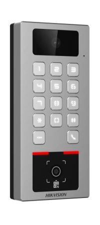 Hikvision DS-K1T502DBWX-CQRE1 Beléptető vezérlő terminál kamerával, Mifare, DESfire hitelesítés, QR kód olvasó, IP65, IK09, WiFi