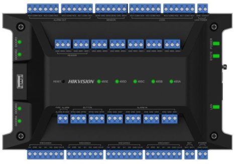 Hikvision DS-K2704X(P) Ajtóvezérlő 4 ajtóhoz, két irány, 4 Wiegand & 8 RS485 olvasó, panel