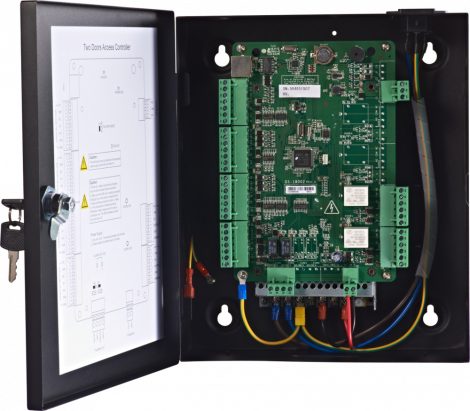 Hikvision DS-K2802 Ajtóvezérlő 2 ajtóhoz, két irány, 4 Wiegand olvasó, 2 esemény bemenet és 2 riasztási relé kimenet