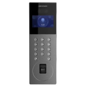   Hikvision DS-KD9203-FE6 Társasházi IP video-kaputelefon kültéri egység, arcfelismerés/kártyaolvasó/ujjnyomat, LCD kijelzővel