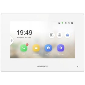   Hikvision DS-KH6320-WTE1(B)/White IP video-kaputelefon beltéri egység, 7" LCD kijelző, 1024x600 felbontás, WiFi, fehér