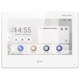   Hikvision DS-KH9310-WTE1(B) Android IP video-kaputelefon beltéri egység, 7" LCD kijelző, 1024x600 felbontás, WiFi, 12VDC/PoE