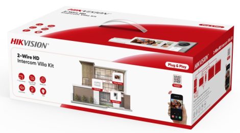 Hikvision DS-KIS705EY/2Monitors Kétvezetékes HD video-kaputelefon szett, kültéri, 2db fehér beltéri, disztributor