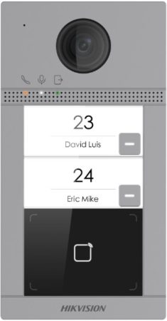 Hikvision DS-KV8213-WME1/Flush (C) Kétlakásos IP video-kaputelefon kültéri egység, kártyaolvasóval, IR-megvilágítás, WiFi, 12 VDC/PoE