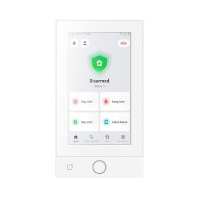   Hikvision DS-PK670MDWNP/White 7" érintőképernyős kezelő AX Hybrid Pro G2 központokhoz, 2/1 I/O, M1/DESFire, Eth./WiFi, PoE, fehér
