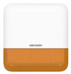   Hikvision DS-PS1-E-WE/Orange Vezeték nélküli kültéri sziréna AXPro központokhoz, 110 dB, IP65, 868 MHz, 12 VDC/4x CR123A, narancs