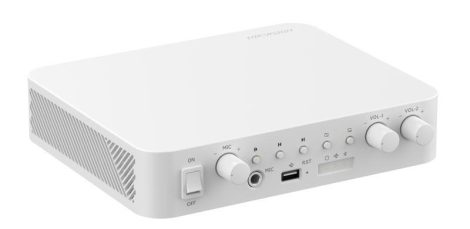 Hikvision DS-QAE1A80G1-VB Kétzónás, 100 V / 80 Wattos Hibrid hálózati erősítő, 1 LAN porttal