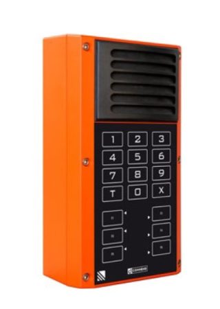 Commend EE7506H DCS Ipari kivitelű SIP interkom, számbillentyűzet és 6 db hívógomb, narancssárga, polykarbonát burkolat