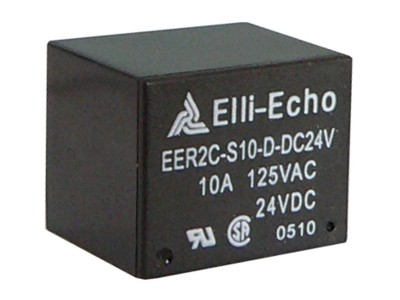 Elli-Echo EER2-24 24 V-os relé morze: 10A. - Téglatest alakú beforrasztható kivitel, megbízható, gyors és biztos működés, hosszú élettartam.