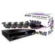 KGuard megfigyelőrendszer szett, EL421 DVR( 960H/100fps, Cloud, QR kód), +4db kamera (600TVL, 3,6mm, D&N, IR20m, IP66) 