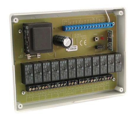 Elmes ELMES ST6HR hat csatornás redőnymotor vezérlő, csak 230 Vac-s motorokhoz, 16 féle programmal