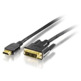 Equip EQUIP119323 HDMI-DVI (18+1) kábel, aranyozott, 3 m