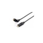   Equip EQUIP119362 HDMI 2.0 kábel, apa/apa, 4K/60 Hz, aranyozott, forgatható csatlakozók, fekete, 2 m