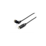   Equip EQUIP119362 HDMI 2.0 kábel, apa/apa, 4K/60 Hz, aranyozott, forgatható csatlakozók, fekete, 2 m