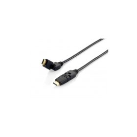   Equip EQUIP119362 HDMI 2.0 kábel, apa/apa, 4K/60 Hz, aranyozott, forgatható csatlakozók, fekete, 2 m