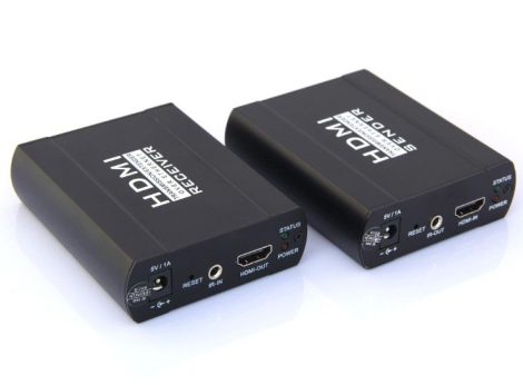 EuroVideo EVA-HDMI-UTP120 konverter 120 méteres távolságra, 1080p felbontáshoz is, tápegységgel