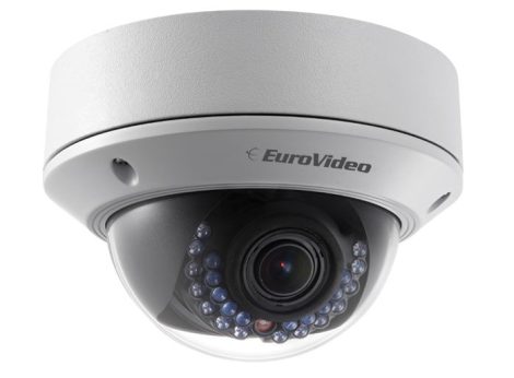  EuroVideo EVC-IP-DV2AP28S 2 MP IP IR dome kamera, 25 fps, 0,01 Lux, 2,8-12 mm optika, ICR, 30 m IR, 12 VDC/PoE