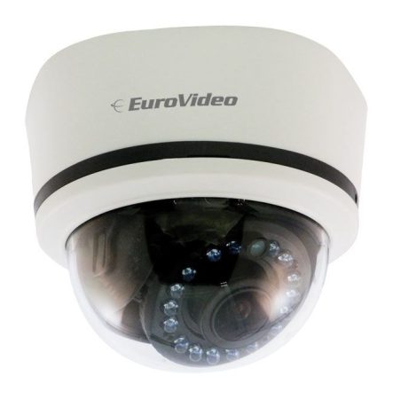 EuroVideo EVC-TG-DO380AI28 1/3" HDIS 800 TV soros beltéri dome kamera, 2,8-12 mm, 20 m IR, 12 VDC, 0,5 A